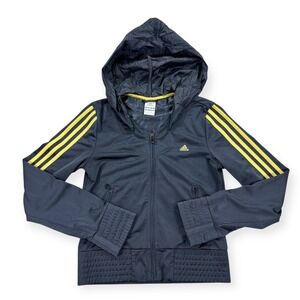 Vintage Adidas Jacket Women's Size 12 Black Yellow‎ Track Trefoil Activewear
